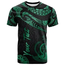 Vanuatu Polynesian Custom Personalised T-Shirt - Poly Tattoo Green Version