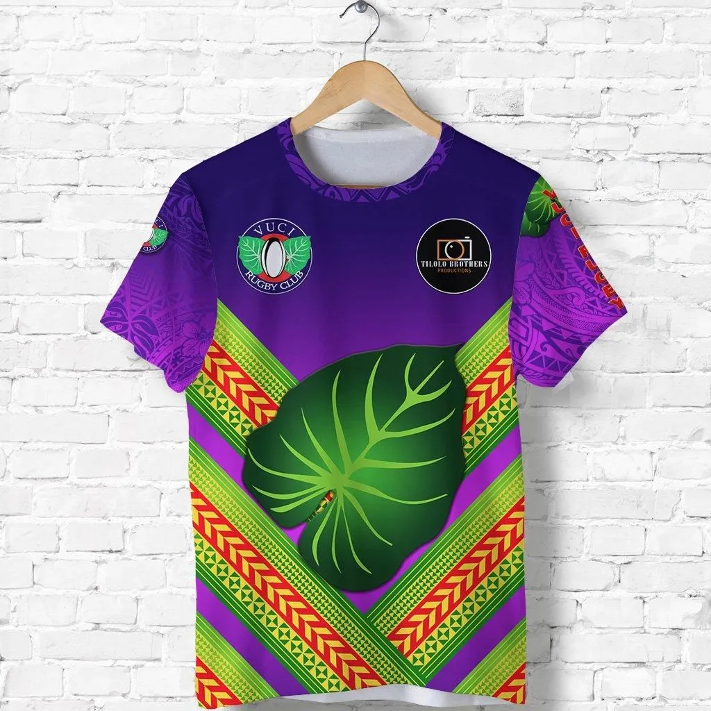 (Custom Personalised) Fiji Vuci Rugby Club T Shirt Creative Style - Purple, Custom Text And Number LT8