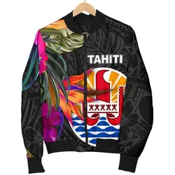FamilyGaterJacket - Bomber Jacket Tahiti - Polynesian Hibiscus Pattern - BN39