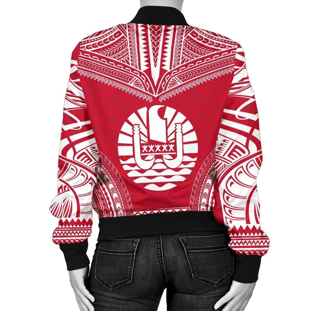 Tahiti Flag Polynesian Chief Women'S Bomber Jacket - Bn10
