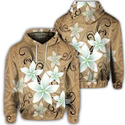 Hawaiian Plumeria Polynesian Hoodie - Gold