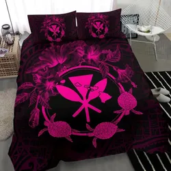 Alohawaii Home Set - Hawaii Kanaka Turtle Hibiscus Polynesian Bedding Set - Anthea Style Pink - AH - J4
