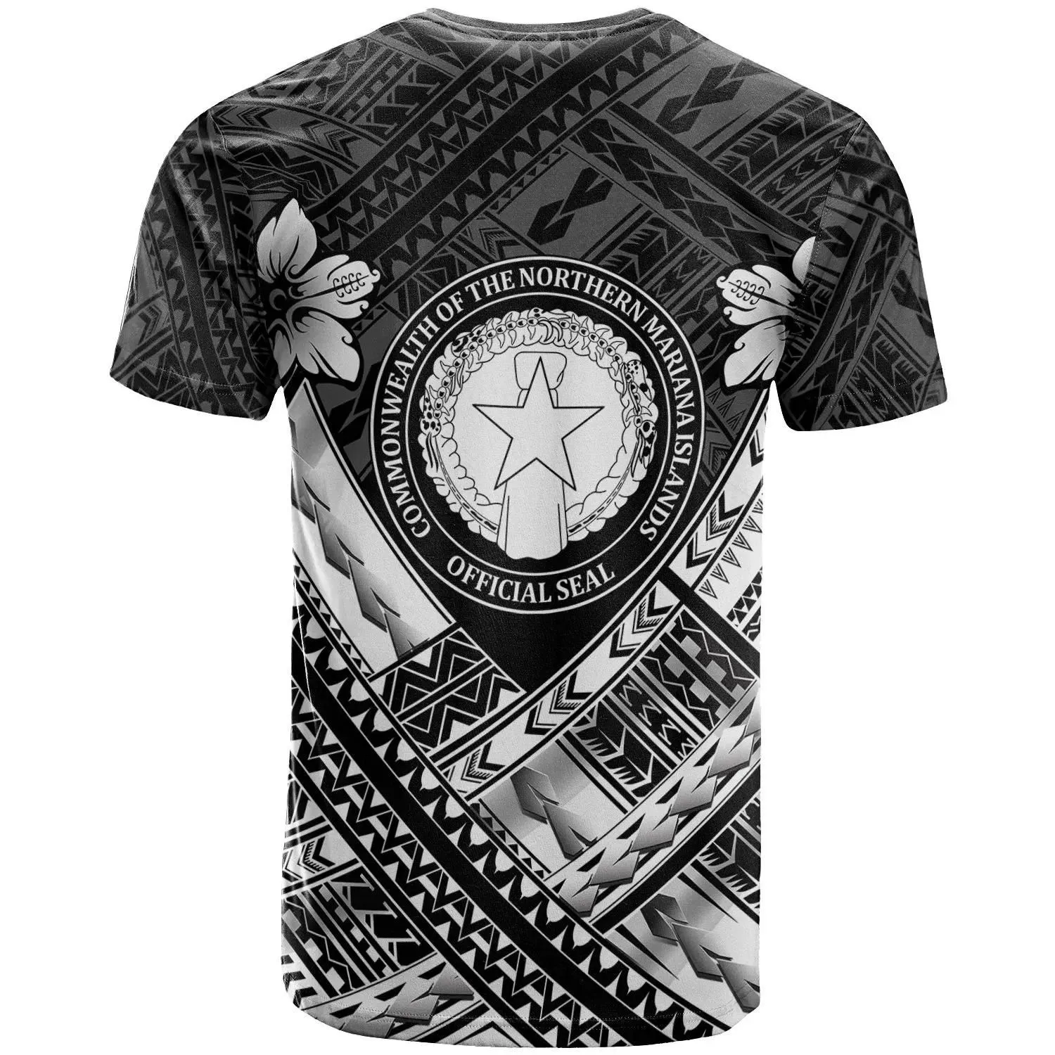 Northern Mariana Islands Custom Polynesian T-Shirts - CNMI Seal Camisole Hibiscus Style (White)- BN18