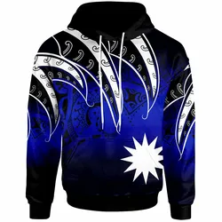 Nauru Tropical Leaf Gradient Blue Unique 3D Printed Sublimation Hoodie Hooded Sweatshirt Comfy Soft And Warm For Men Women S to 5XL CTC16012395