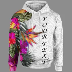 Polynesian Custom Personalised Hoodie - Hibiscus White Pattern