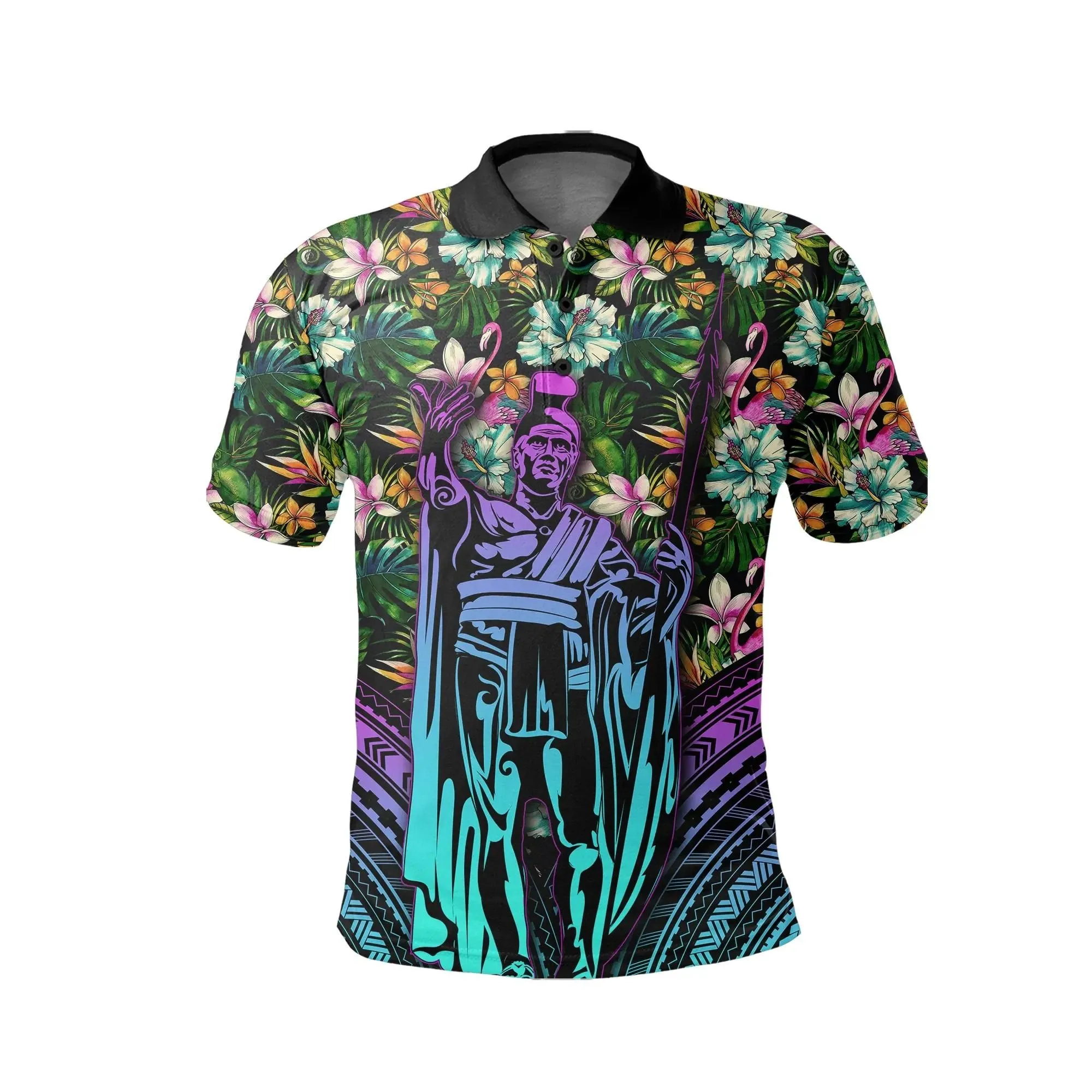 Alohawaii Shirt - Hawaii King Polynesian Tropical Polo Shirt - Hors Style - AH - J4