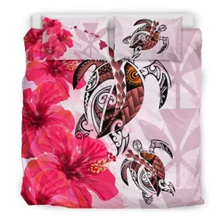 Polynesian Hawaii Polynesia Turtle Hibiscus Pink A Bedding Set Camliqx