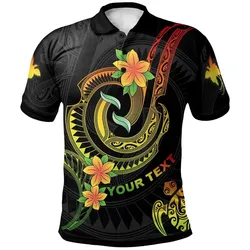 Papua New Guinea Custom Personalised Polo Shirt - Reggae Plumeria Flowers with Spiral Patterns