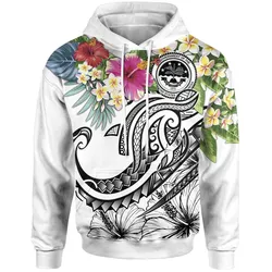 FSM Polynesian Hoodie - Summer Plumeria (White)