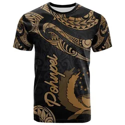 Pohnpei Micronesia T-Shirt - Poly Tattoo Gold Version
