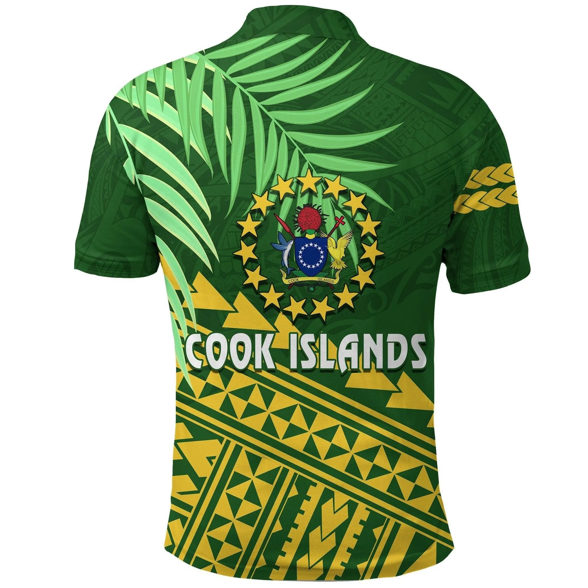 Cook Islands Rugby Polo Shirt Coconut Leaves - The Kukis