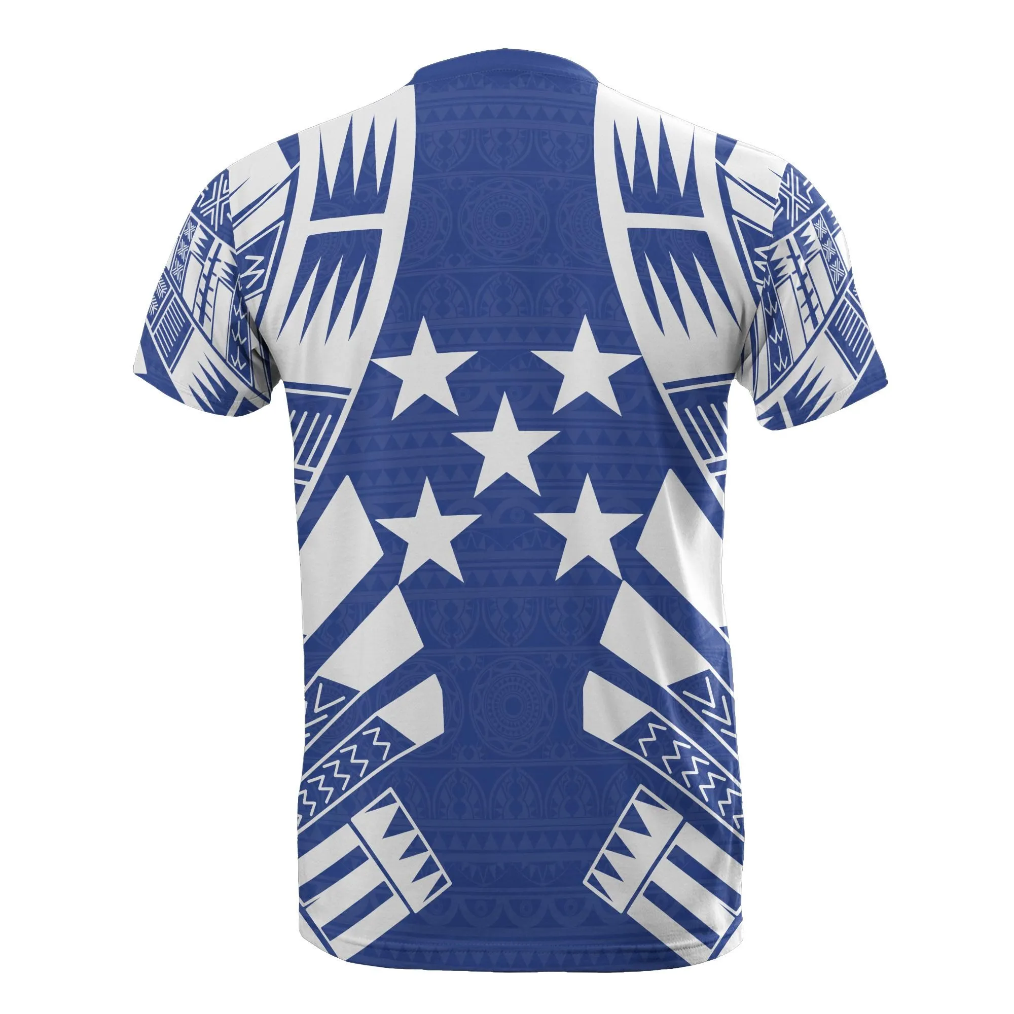 Gambier Islands T-Shirt - Gambier Islands Flag Polynesian Tattoo Blue Style