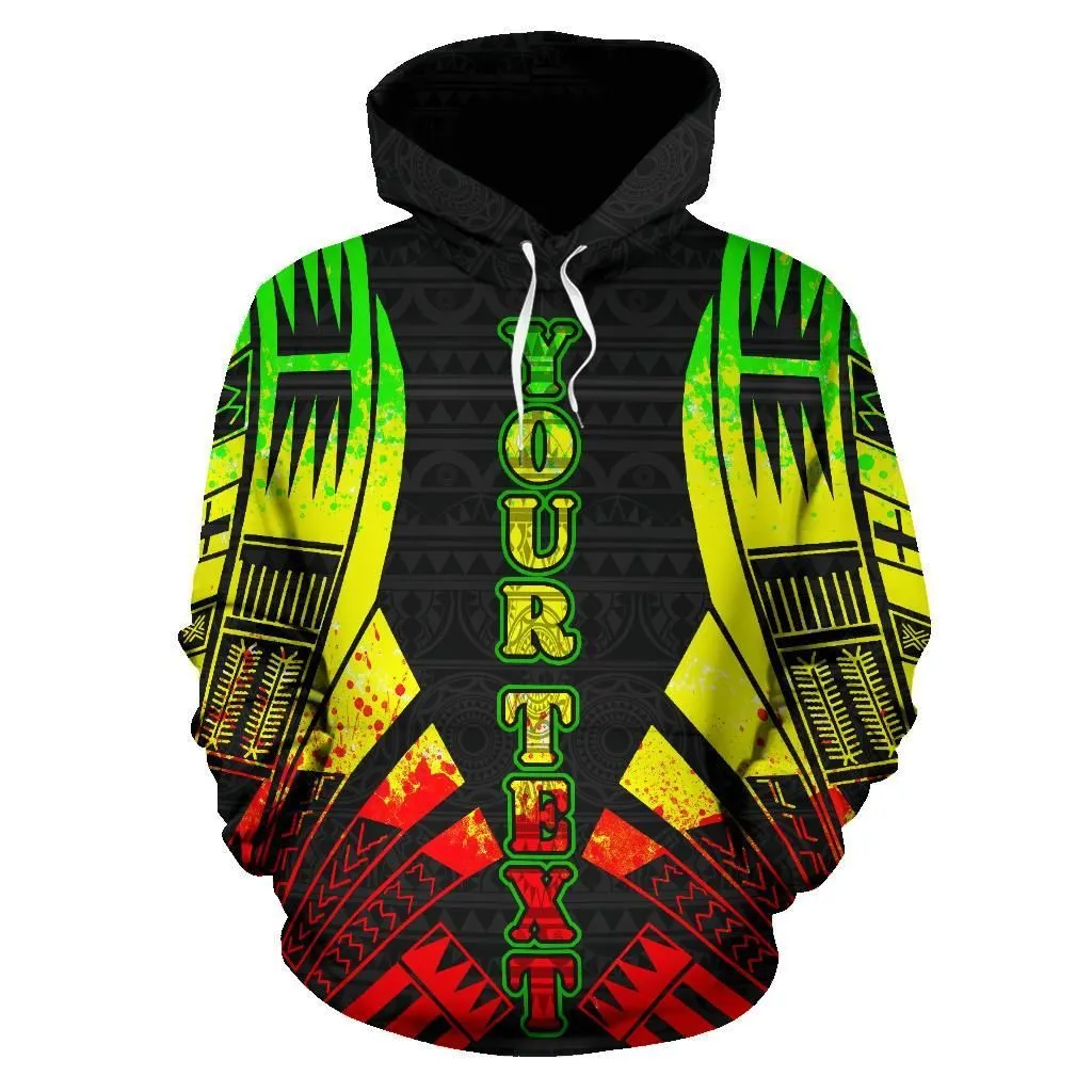 American Samoa All Over Hoodie - Reggae Tattoo Style Custom - Bn01