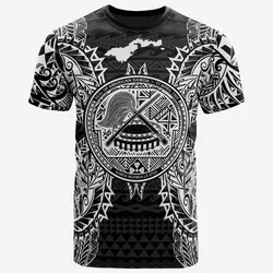 American Samoa All Samoa Coat Of Arms Map Polynesian Tattoo White Black Unisex 3D T-Shirt All Over Print ONCHX