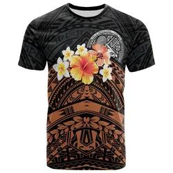 American Samoa Custom Personalised T-shirt - Tribal Pattern Hibiscus