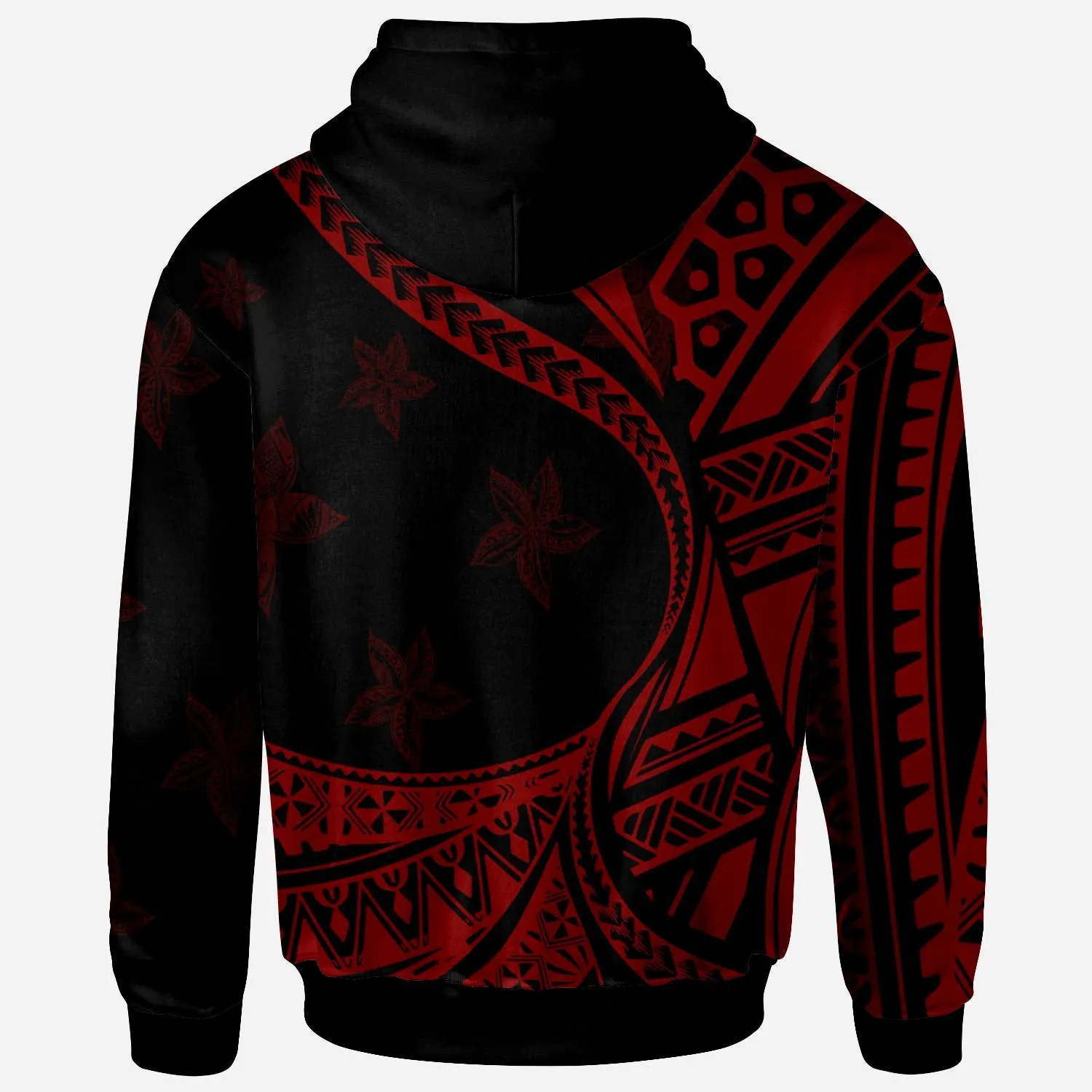 Chuuk Hoodie - Plumeria Flowers Red Version