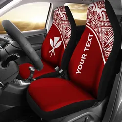 Hawaii Custom Personalised Car Seat Covers - Kanaka Maoli Polynesian Curve Red