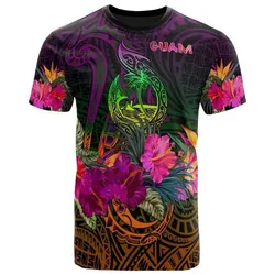 Guam Polynesian T shirt - Summer Hibiscus