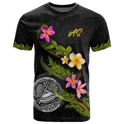 American Samoa Polynesian T shirt - Plumeria Tribal
