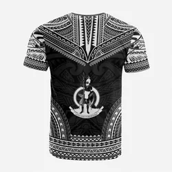 Vanuatu Custom Personalised T shirt - Vanuatu Coat Of Arms Polynesian Chief Tattoo Black Version