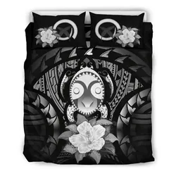 Alohawaii Bedding Set - Cover and Pillow Cases Vanuatu Gray Hibiscus A02