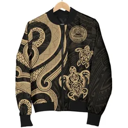 American Samoa Bomber Jacket - Gold Tentacle Turtle