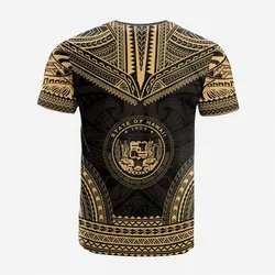 Hawaii Custom Personalised T shirt - Hawaii Seal Polynesian Chief Tattoo Gold Version