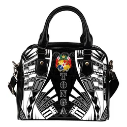 Tonga Shoulder Handbag - Polynesian Tattoo Black