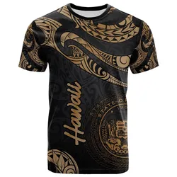 Hawaii Polynesian T Shirt - Poly Tattoo Gold Version