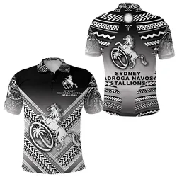 Fiji Rugby Polo Shirt Sydney Nadroga Navosa Stallions Creative Style - Gradient Black LT8