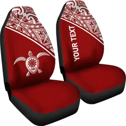 Hawaii Custom Personalised Car Seat Covers - Polynesian White Turtle Curve Red