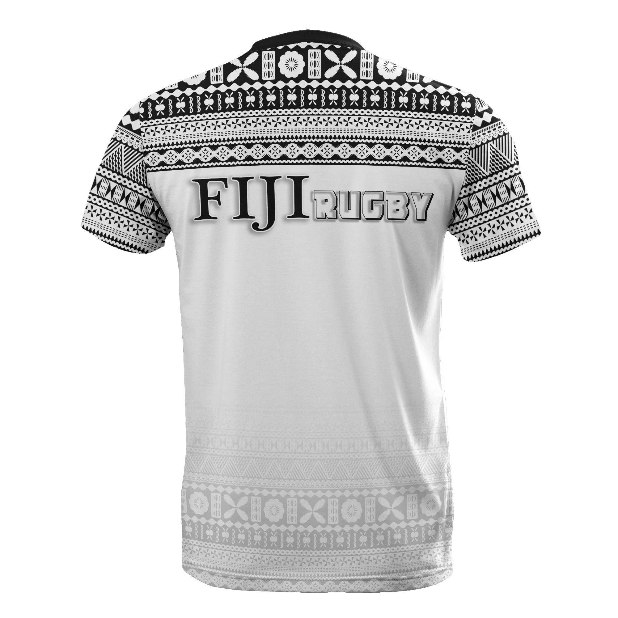 Fiji T-Shirt - Rugby Fijian Tapa White Pattern