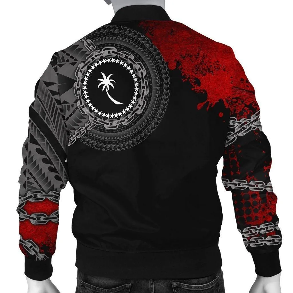 Chuuk Polynesian Personalised Mens Bomber Jacket - Polynesian Chain Style