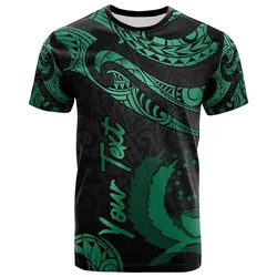 Pohnpei Micronesia Custom Personalised T-Shirt - Poly Tattoo Green Version