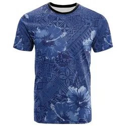 Polynesian Shirt - Hibiscus Blue