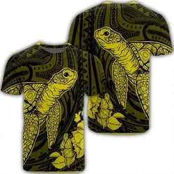 Alohawaii Tee - Hawaiian Hibiscus Memory Turtle Polynesian T-Shirt Yellow - AH - JR