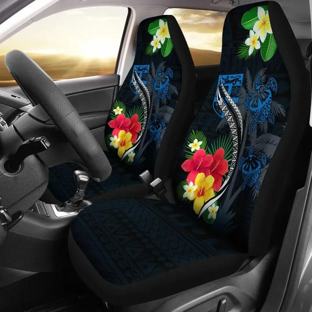 Alohawaii Accessories Car Seat Covers - Fiji - Fiji Turtle Hibiscus Plumeria Coat of Arm - J2