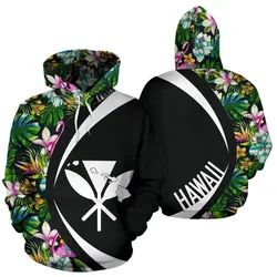 Kanaka Animals And Tropical Flowers Hoodie - Circle Style