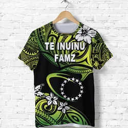 TE INUINU FAMZ - Cook Islands Rugby T Shirt Unique Vibes - Green LT8