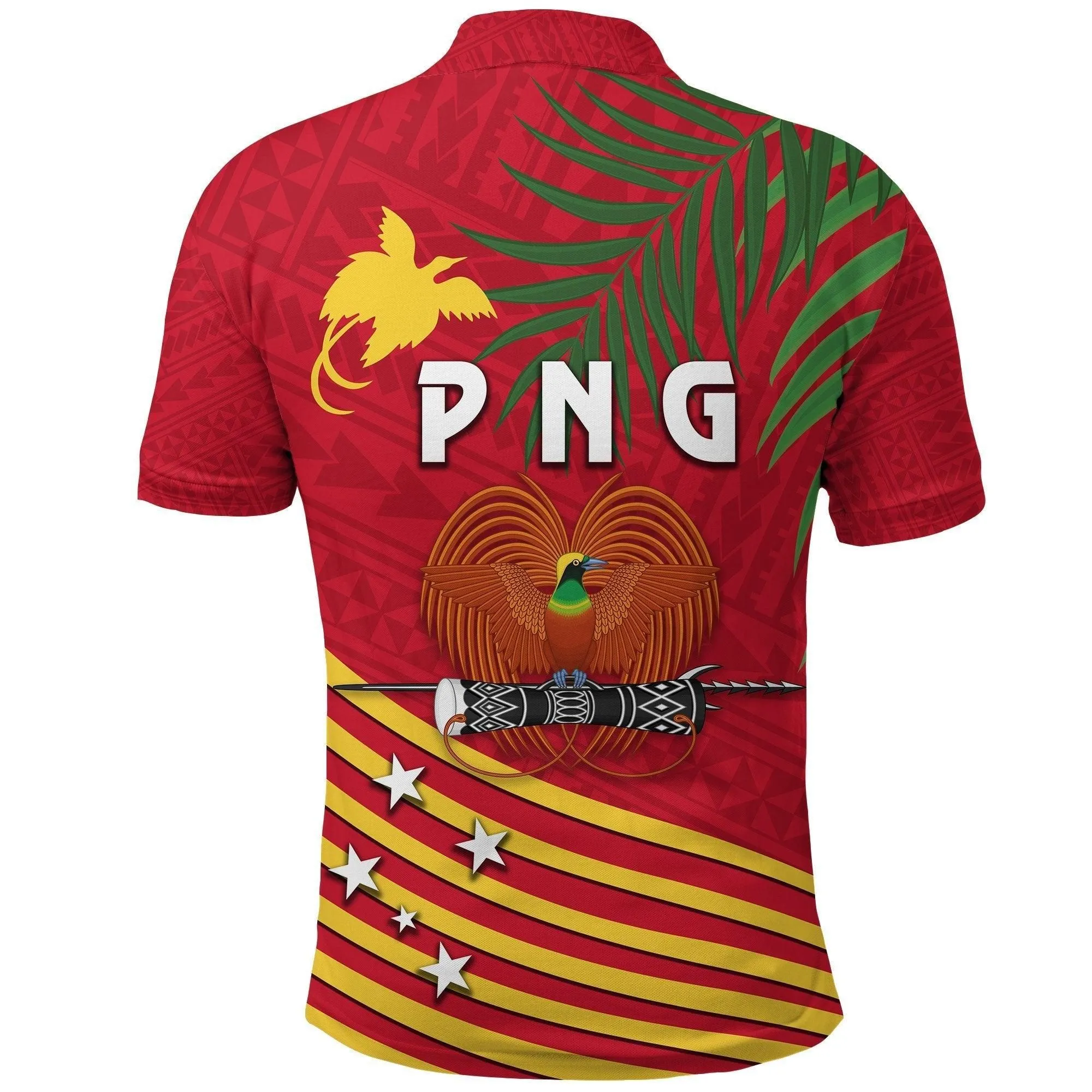 Papua New Guinea Rugby Polo Shirt Coconut Leaves - The Kumuls