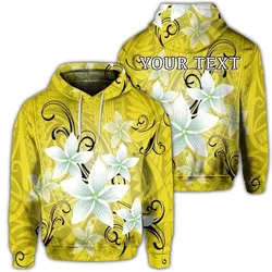 (Personalised) Hawaiian Plumeria Polynesian Hoodie - Yellow