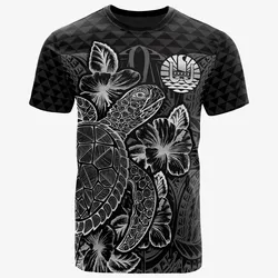 Alohawaii T-Shirt - Tee Tahiti Polynesian - Turtle Hibiscus Black - BN39