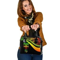 Fiji Shoulder Handbag - Reggae Polynesian Tentacle Tribal Pattern