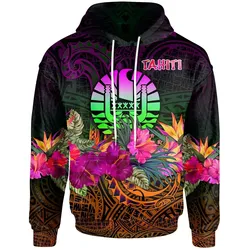 Tahiti Polynesian Hoodie - Summer Hibiscus - bn15