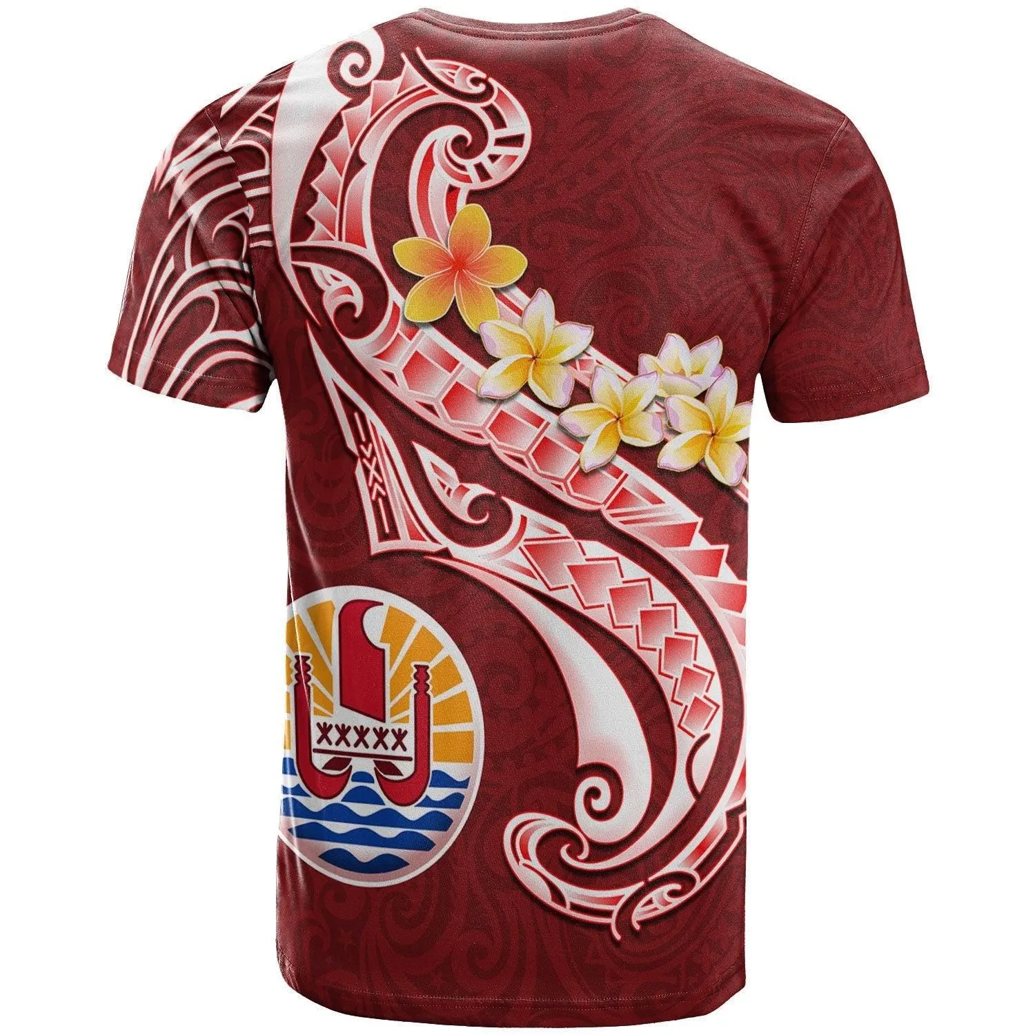 Tahiti Personalised T-Shirt - Tahiti Seal Polynesian Patterns Plumeria