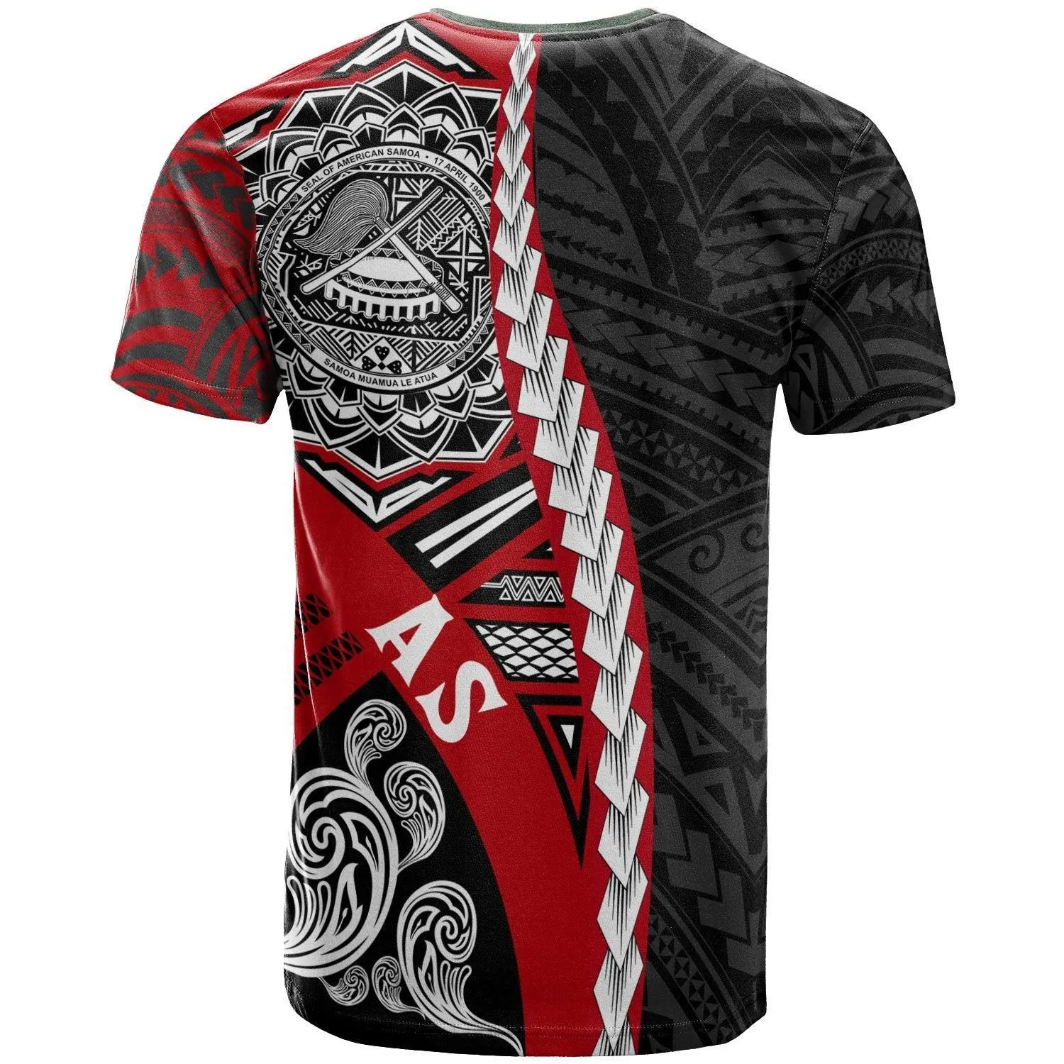 American Samoa Polynesian T-Shirt - Wave Tattoo