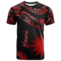 Nauru Polynesian T-Shirt - Poly Tattoo Red Version