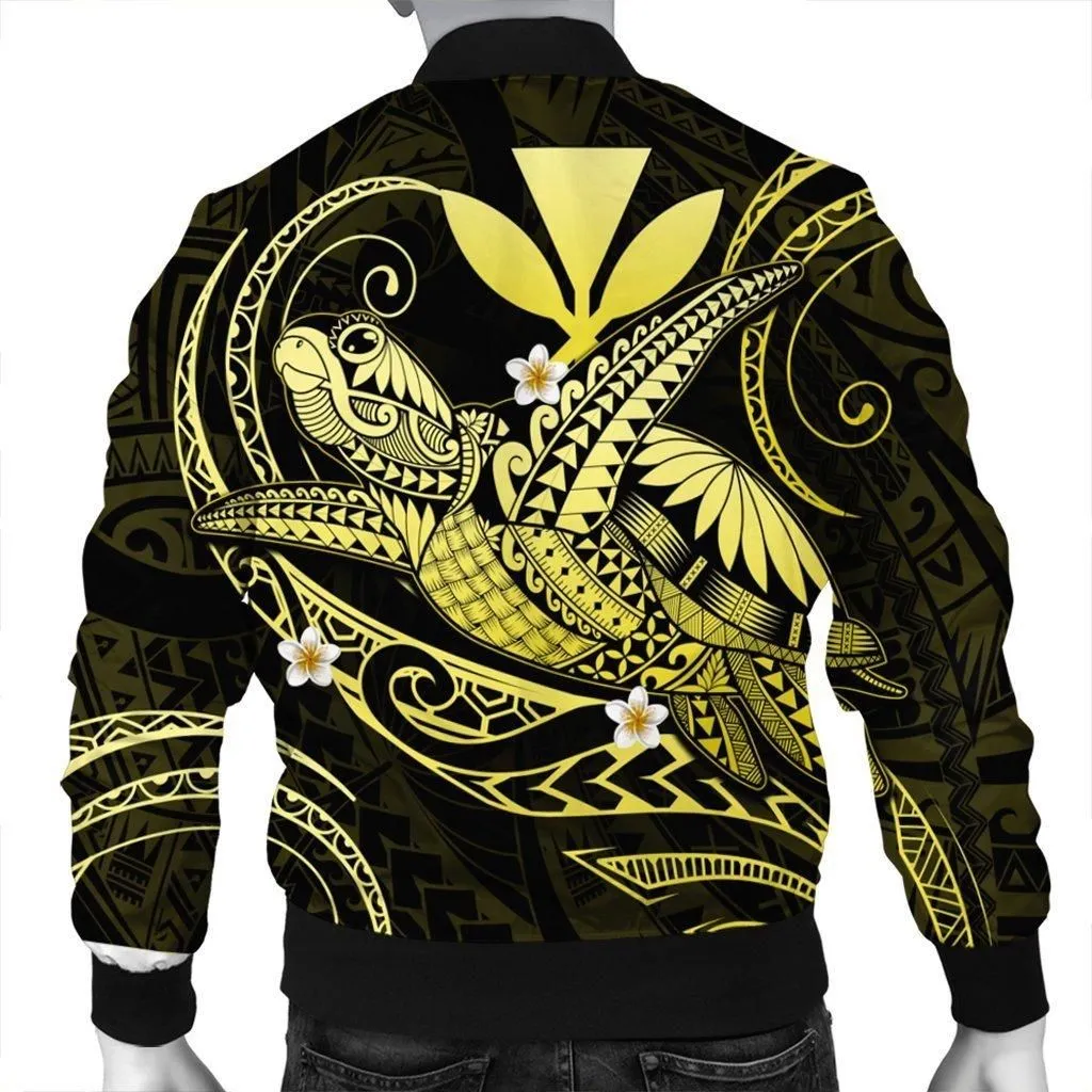 Hawaii Turtle Polynesian Bomber Jacket - Nane Style Yellow