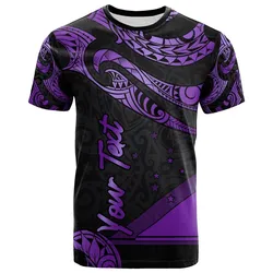 Tokelau Polynesian Custom Personalised T-Shirt - Poly Tattoo Purple Version