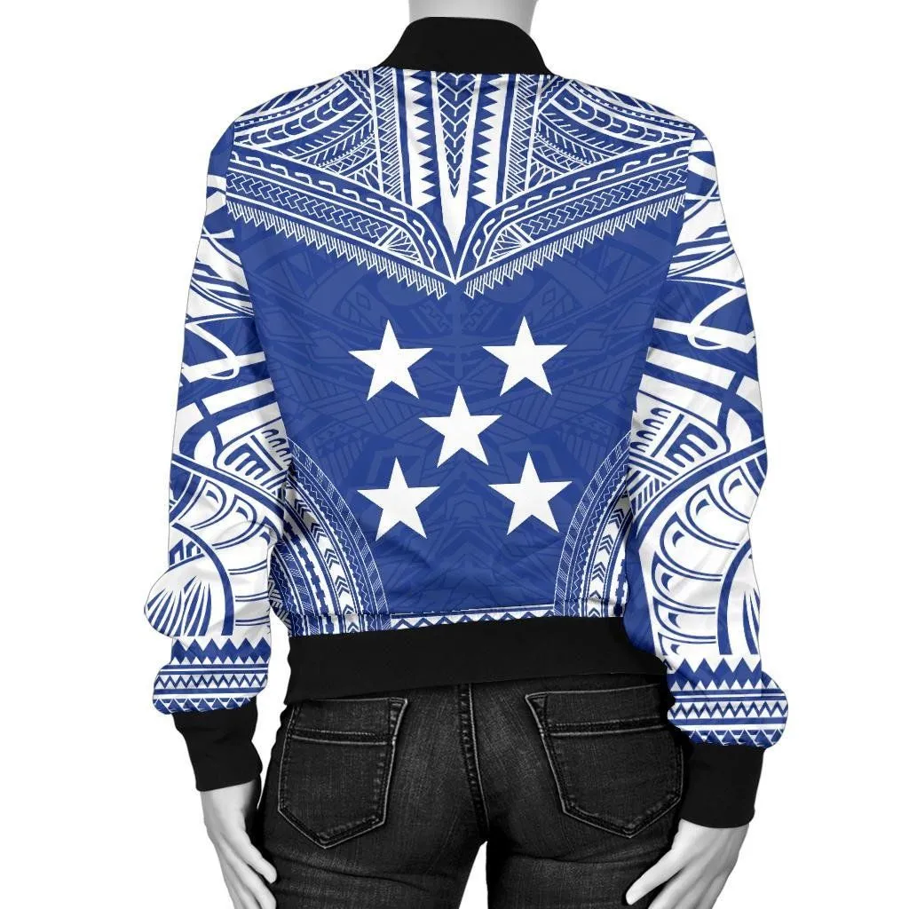 Gambier Islands Flag Polynesian Chief Women'S Bomber Jacket - Bn10